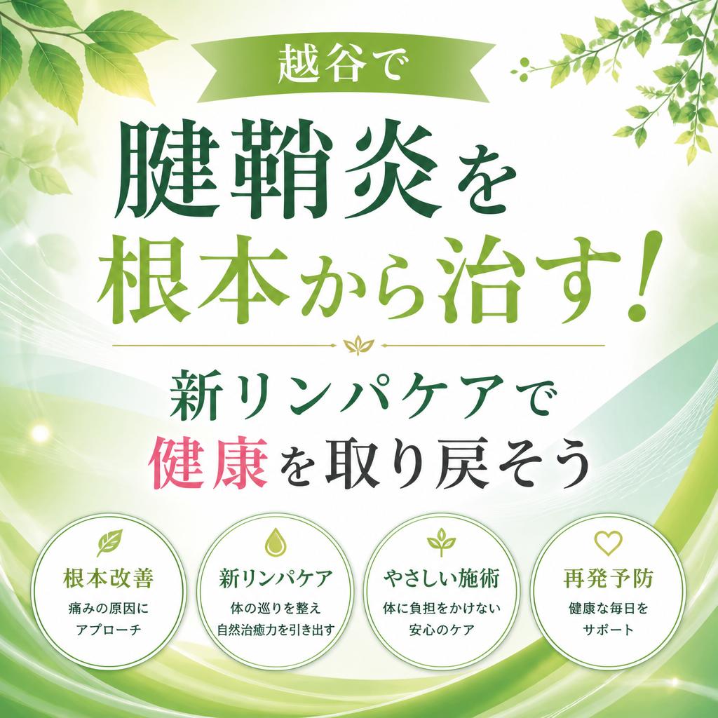 越谷で腱鞘炎を根本から治す！新リンパケアで健康を取り戻そう